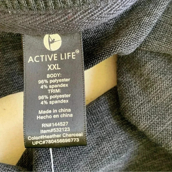 Active Life Athleisure Sweater Plus Size XXL Heather Charcoal Gray NWT 2X Zip - Picture 7 of 8